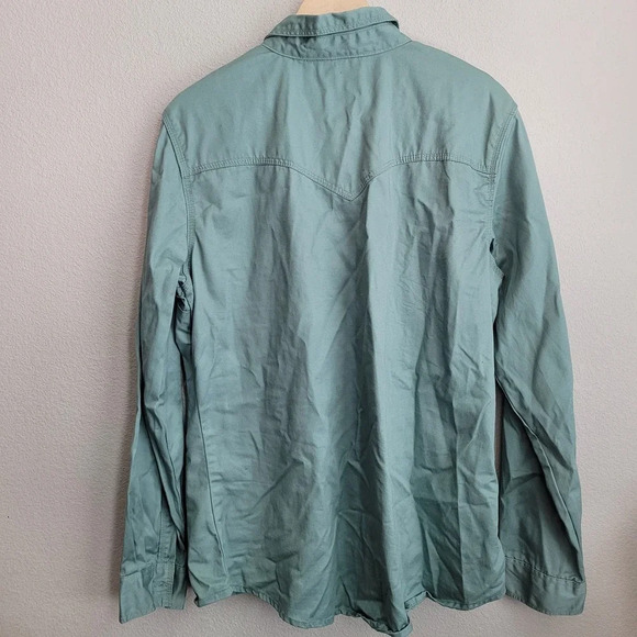Rasco Button-Up Top 3XL Sage Green Cotton Flame Resistant Collared FR - Picture 3 of 7